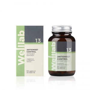 БАД для поддержки углеводного обмена Welllab ANTISWEET CONTROL, 60 капсул